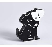 walther design Figura Decorativa Negra Fabricada en Madera, Perro CD199B