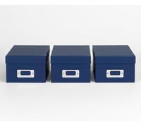 walther design Fun FB-115-L3 - Cajas de almacenamiento, color azul, paquete de 3 (3 cajas)