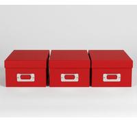 walther design Fun FB-115-R3 - Cajas de almacenamiento, color rojo, paquete de 3 (3 cajas)