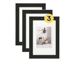 walther design HO015B3 Home Marco de fotos de madera, 10 x 15 cm, color negro, paquete de 3 unidades