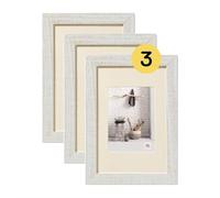 walther design HO030V3 Home Marco de fotos de madera, 20 x 30 cm, color blanco polar, paquete de 3 unidades
