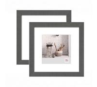 walther design HO330DD Marco de fotos color gris, 30 x 30 cm, juego de 2 unidades, marco de madera Home