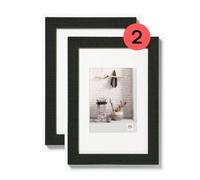 walther design HO520BD Marco de fotos color negro, 15 x 20 cm, juego de 2 unidades, marco de madera Home