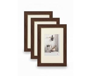walther design Home HO520N3 - Marcos de fotos de madera, color nogal, 15 x 20 cm, paquete de 3