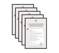 walther design KV130B5 Marco de fotos color negro, 21 x 29,7 cm (formato DIN A4), juego de 5 unidades, marco de plástico New Lifestyle