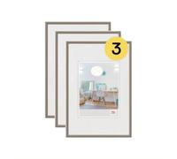 walther design KV030D3 Nuevo marco de fotos de plástico Lifestyle 20x30 cm, acero, paquete de 3