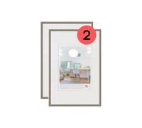 walther design Marco de fotos acero 20 x 30 cm paquete doble, New Lifestyle Marco de plástico KV030DD