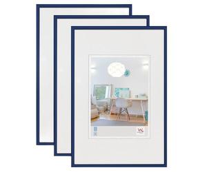 walther design Marco de fotos azul 20 x 30 cm Pack de 3, New Lifestyle Marco de plástico KV030L3