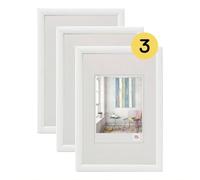 walther design Marco de fotos blanco 15 x 20 cm Pack de 3, Trendstyle Marco de plástico KP520W3