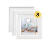 walther design Marco de fotos blanco 20 x 20 cm Pack de 3, New Lifestyle Marco de plástico KV220W3