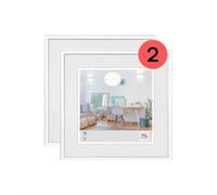 walther design Marco de fotos blanco 20 x 20 cm paquete doble, New Lifestyle Marco de plástico KV220WD