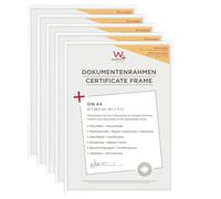 walther design Marco de fotos blanco 21 x 29,7 cm (DIN A4) con Vidrio acrílico 5er Pack, New Lifestyle Marco de plástico KVX130W5