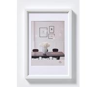 walther design Marco de fotos blanco 50 x 60 cm con passepartout, Marco de plástico Steel Style ES060W