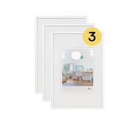 walther design KV025W3 Nuevo marco de fotos de plástico Lifestyle, 20x25 cm, blanco, paquete de 3