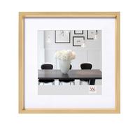 walther design Marco de fotos dorado 40 x 40 cm con passepartout, Marco de plástico Steel Style ES440G