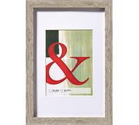 walther design Marco de fotos gris 10 x 15 cm con passepartout, Marco de madera Stockholm EA015D