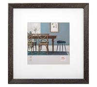 walther design Marco de fotos gris oscuro 30 x 30 cm con paspartú, Marco de madera Fiorito EF330D