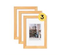 walther design Marco de fotos natural 18 x 24 cm pack de 3, Marco de madera Grado HI824H3