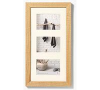 walther design Marco de fotos natural 3x 10x15 cm galería con passepartout, Marco de madera Home HO315H