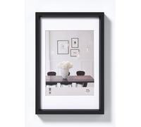 walther design Marco de fotos negro 10,5 x 15 cm con passepartout, Marco de plástico Steel Style ES015B