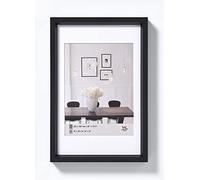 walther design Marco de fotos negro 15 x 20 cm con passepartout, Marco de plástico Steel Style ES520B