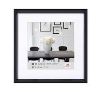walther design Marco de fotos negro 20 x 20 cm con passepartout, Marco de plástico Steel Style ES220B