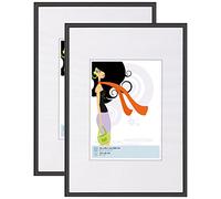 walther design KV130B3 Nuevo marco de fotos de plástico Lifestyle, 21x29,7 cm DIN A4, negro, paquete de 2