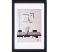 walther design Marco de fotos negro 30 x 45 cm con passepartout, Marco de plástico Steel Style ES045B