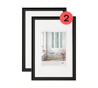 walther design Marco de fotos negro 30 x 45 cm paquete doble, Marco de plástico Trendstyle KP045BD