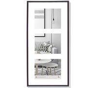 walther design Marco de fotos negro 3x 13x18 cm galería con passe-partout, Marco de plástico Galeria KB338S