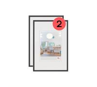 walther design Marco de fotos negro 42 x 59,4 cm (DIN A2) Paquete doble, Marco de plástico New Lifestyle KV426BD