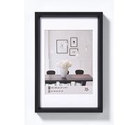 walther design Marco de fotos negro 50 x 60 cm con passepartout, Marco de plástico Steel Style ES060B