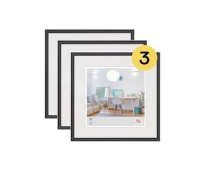 walther design Marco de fotos negro paquete de 3 de 3 x 30 cm, Marco de plástico New Lifestyle KV330B3