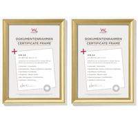 walther design Marco de fotos oro 21 x 29,7 cm (DIN A4) Lounge JA130G (Paquete de 2)