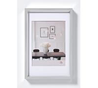 walther design Marco de fotos plata 18 x 24 cm con passepartout, Marco de plástico Steel Style ES824S