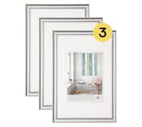 walther design Marco de fotos plata 30 x 45 cm paquete de 3, Marco de plástico Trendstyle KP045S3