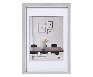 walther design Marco de fotos plata 50 x 60 cm con passepartout, Marco de plástico Steel Style ES060S