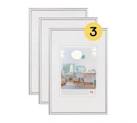 walther design Marco de fotos plateado 15 x 20 cm Pack de 3, New Lifestyle Marco de plástico KV520S3