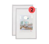 walther design Marco de fotos plateado 15 x 20 cm paquete doble, New Lifestyle Marco de plástico KV520SD
