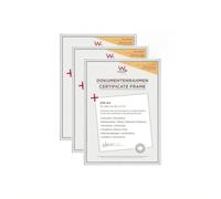 walther design Marco de fotos plateado 21 x 29,7 cm (DIN A4) con Vidrio acrílico Pack de 3, New Lifestyle Marco de plástico KVX130S3