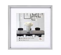 walther design Marco de fotos plateado 40 x 40 cm con passepartout, Marco de plástico Steel Style ES440S
