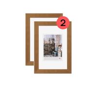 walther design Marco de fotos roble 18 x 24 cm paquete doble, Marco de madera de Grado HI824ED