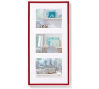 walther design Marco de fotos rojo 3x 13x18 cm galería con passepartout, Marco de plástico New Lifestyle KV338R