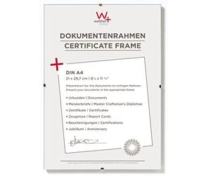 walther design Marco de fotos vidrio transparente21 x 29,7 cm (DIN A4) Paquete de 5 Marcos para documentos, porta fotos sin Marco RB130K5