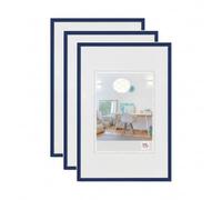 walther design New Lifestyle KV025L3 - Marcos de fotos de plástico, color azul, 20 x 25 cm, paquete de 3