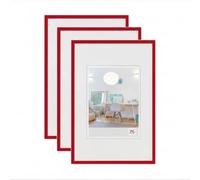 walther design New Lifestyle KV040R3 - Marco de fotos (plástico, 30 x 40 cm, 3 unidades), color rojo