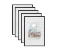 walther design New Lifestyle KV430B5 - Marco de fotos (plástico, 24 x 30 cm, 5 unidades), color negro