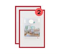 walther design New Lifestyle Marco de fotos, paquete de 2 unidades de 18 x 24 cm, color rojo