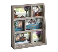 Walther Design SM666D Rustic Marcos de Fotos, 3 x 10 x 15 + 3 x 10 x 10 cm, Gris