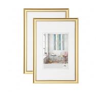 walther design Trendstyle KP430GD - Marco de fotos (plástico, 24 x 30 cm, 2 unidades), color dorado
